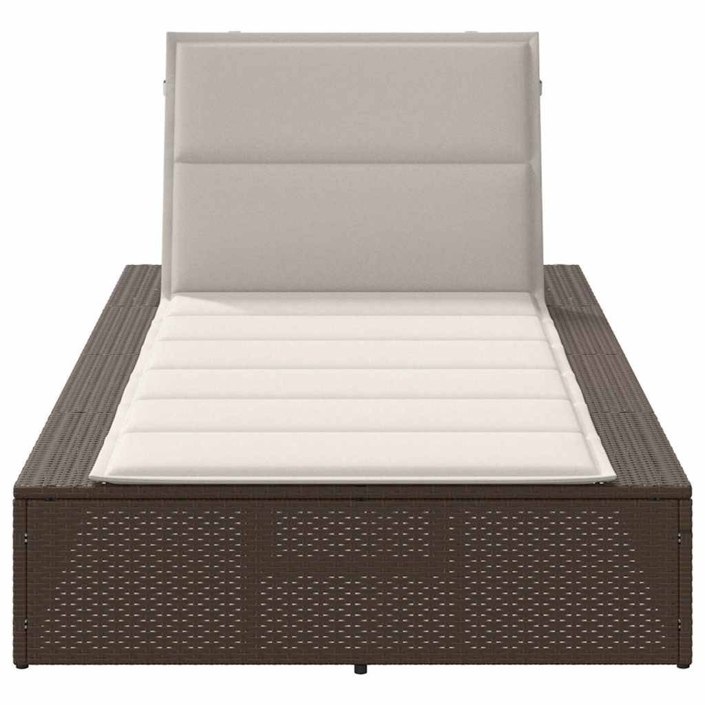 Transat avec coussin flottant marron résine tressées 210 x 100 x 79 cm, Poids :22.8kg - PANGIVO - Image 4