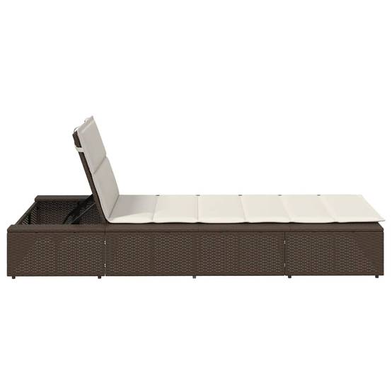 Transat avec coussin flottant marron résine tressées 210 x 100 x 79 cm, Poids :22.8kg - PANGIVO - Image 7