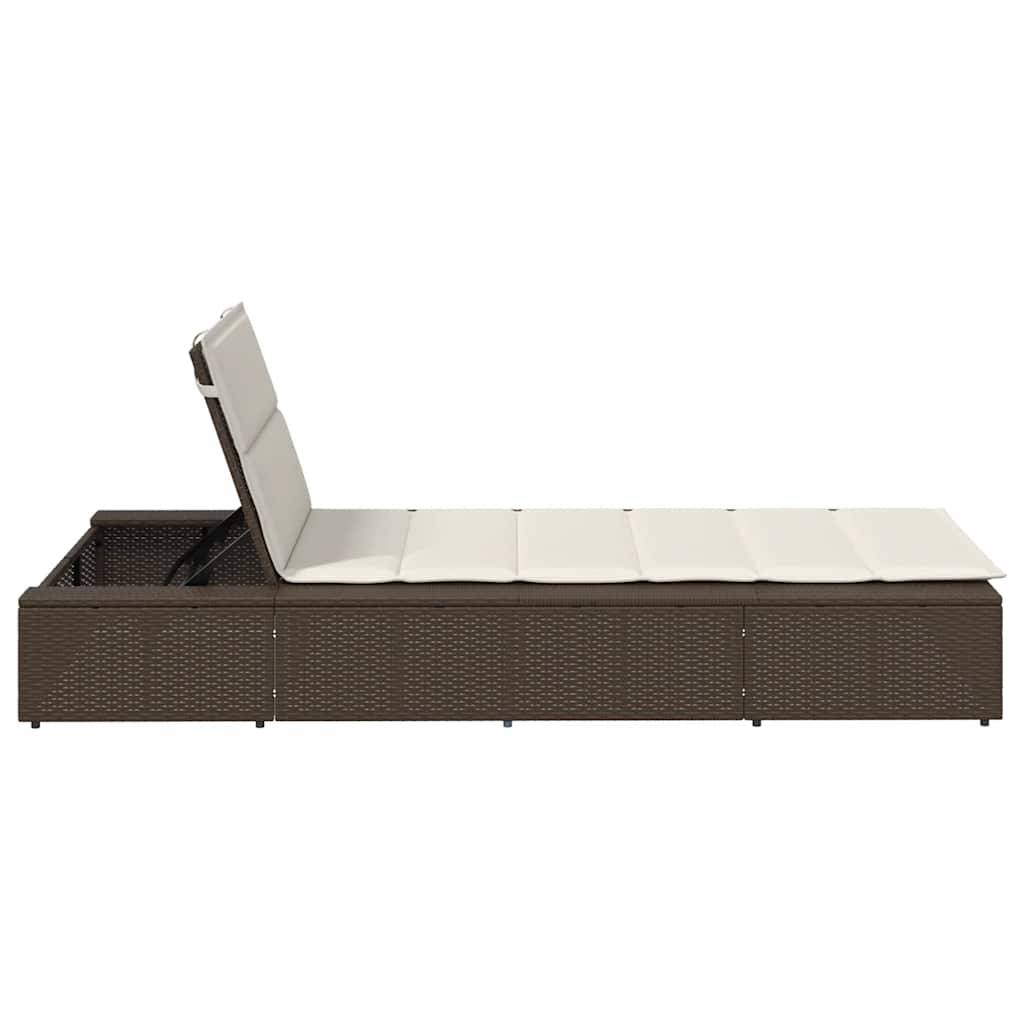 Transat avec coussin flottant marron résine tressées 210 x 100 x 79 cm, Poids :22.8kg - PANGIVO - Image 7