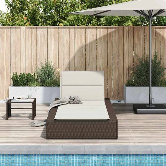 Transat avec coussin flottant marron résine tressées 210 x 100 x 79 cm, Poids :22.8kg - PANGIVO - Image 3