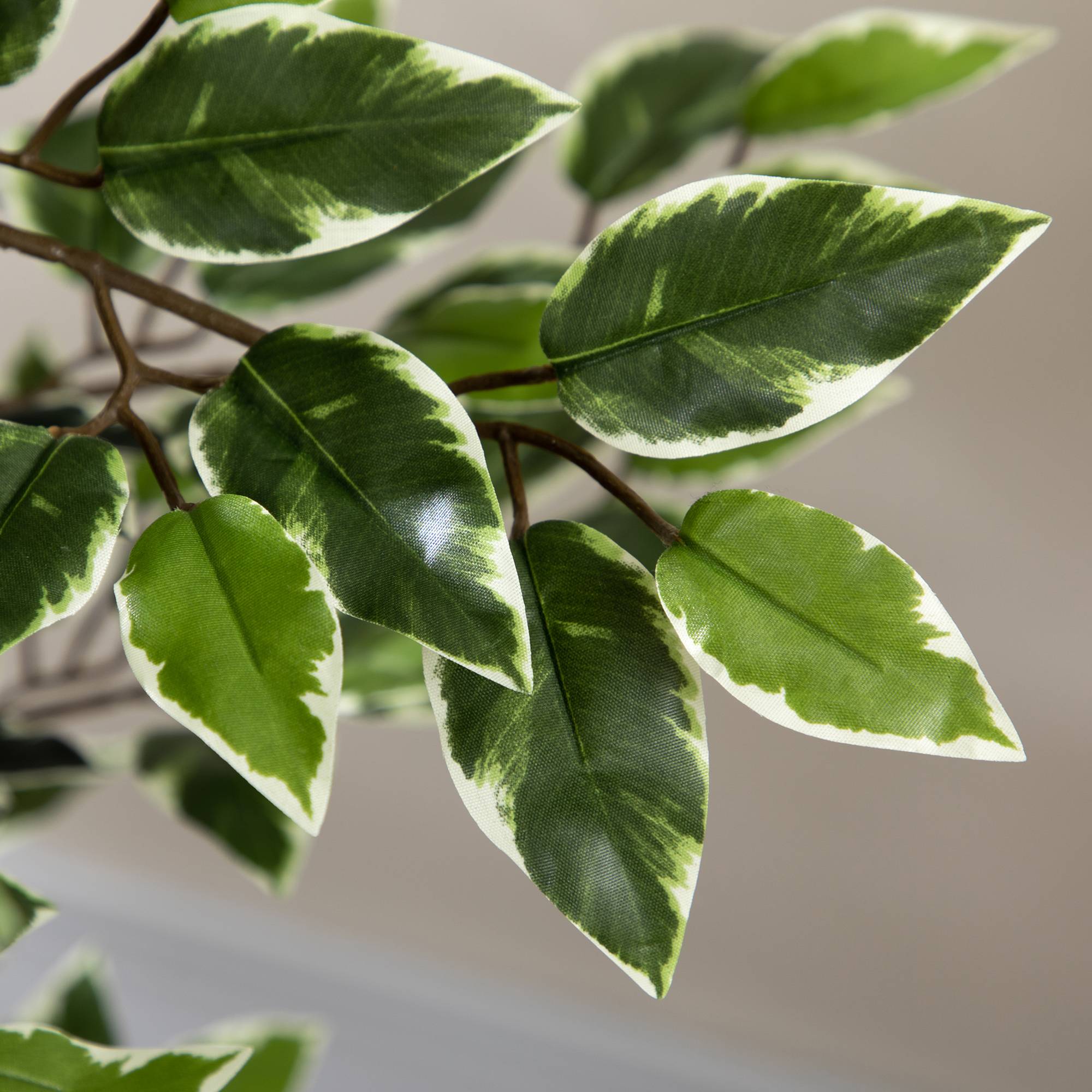 Plante artificielle ficus tronc branches liane lichen feuilles grand réalisme pot inclus hauteur 1,3 m - Image 10