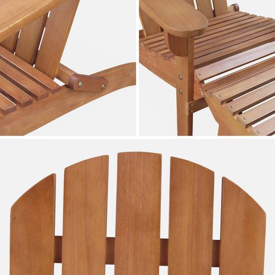 sweeek - Fauteuil de jardin en bois avec repose-pieds/table basse - Adirondack Salamanca - Eucalyptus. chaise de terrasse retro | sweeek - Image 7
