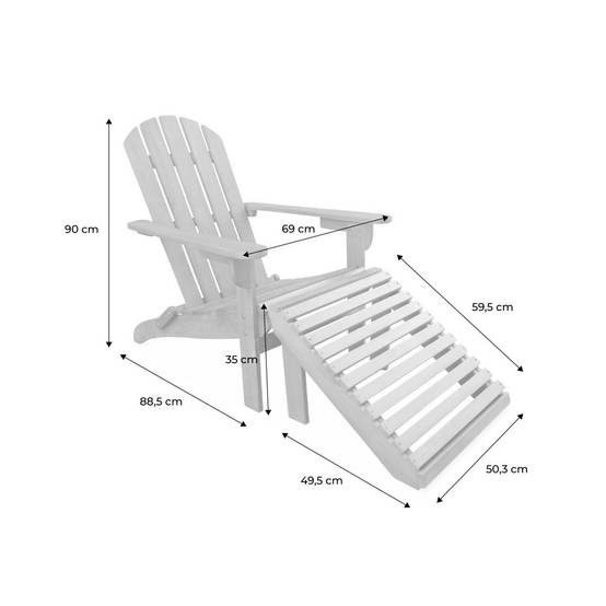 sweeek - Fauteuil de jardin en bois avec repose-pieds/table basse - Adirondack Salamanca - Eucalyptus. chaise de terrasse retro | sweeek - Image 4