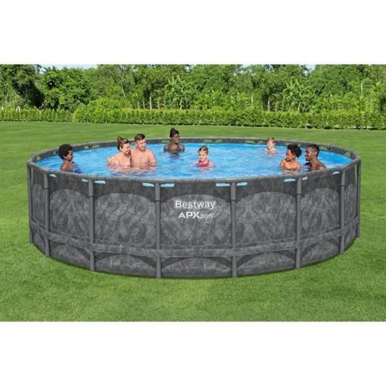 Bestway - Kit Piscine hors sol tubulaire BESTWAY - APX 365™ - 549 x 132 cm - Ronde (Filtre a sable, 250 g polysphere, échelle, bâche) - Image 2