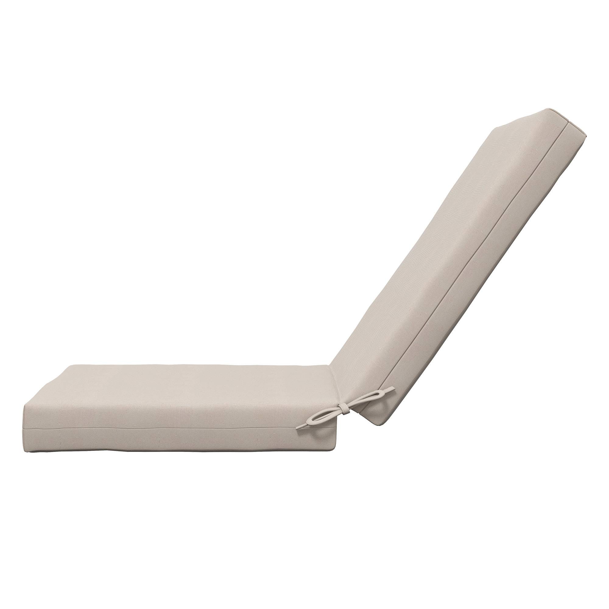 Lot de 2 coussins d'extérieur pour fauteuil chaise à dossier avec attaches rembourrage 8 cm, dim. 112L x 51l cm, beige - Image 10