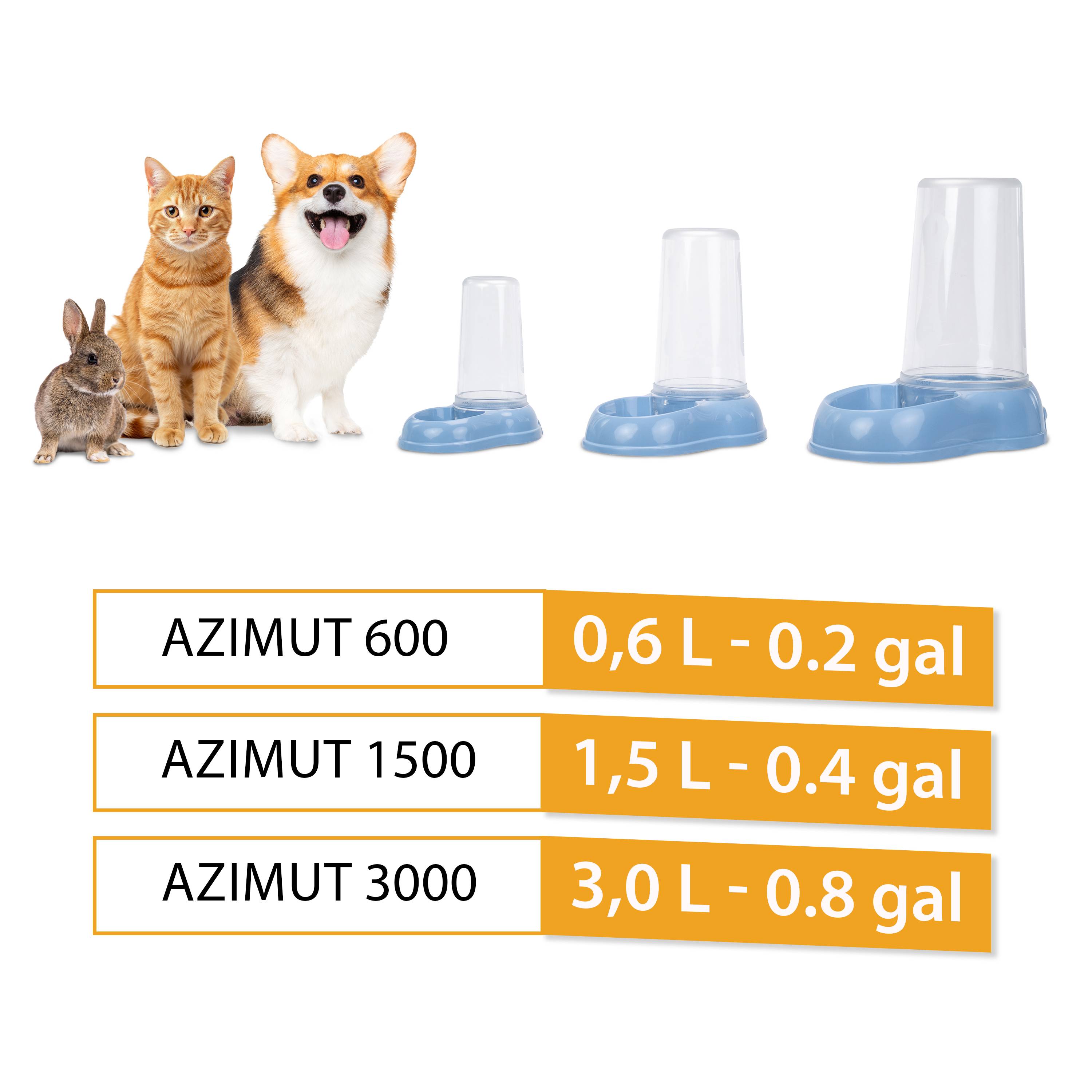 Ferplast - Ferplast Distributeur de nourriture ou d'eau pour chiens et chats AZIMUT 600, Distributeur de nourriture sèche ou eau 0,6 litre, fond antidérapant, - Image 3