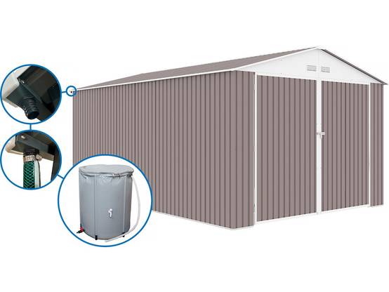 Habitat Et Jardin - Garage Métal "nevada" - 15,36m² Avec Gouttière Et Récupérateur D'eau -habitat Et Jardin - Image 1