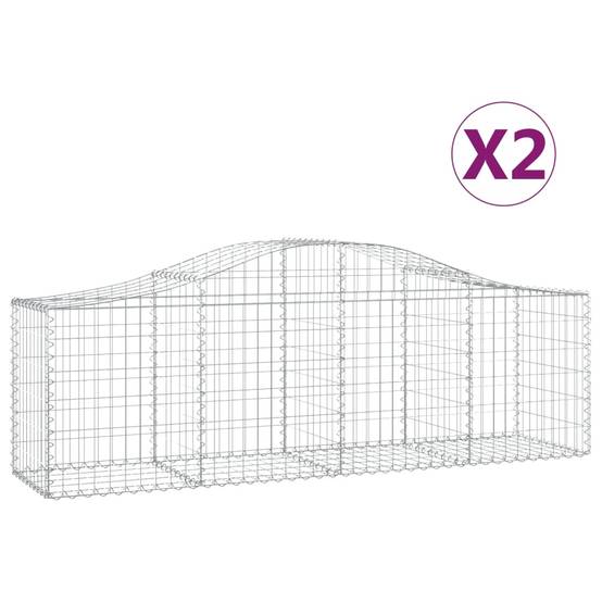 Vidaxl - Paniers à gabions arqués 2 pcs 200x50x60/80 cm Fer galvanisé vidaXL 3145598 - Image 2