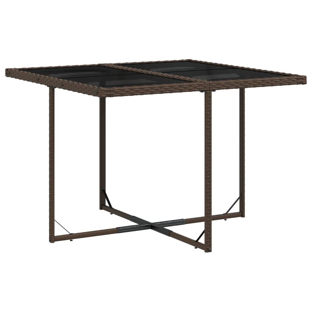 Maison Chic - Ensemble de 5 pcs table de jardin avec chaises - mobilier de jardin et coussins marron poly rotin-JU2681 - Image 4
