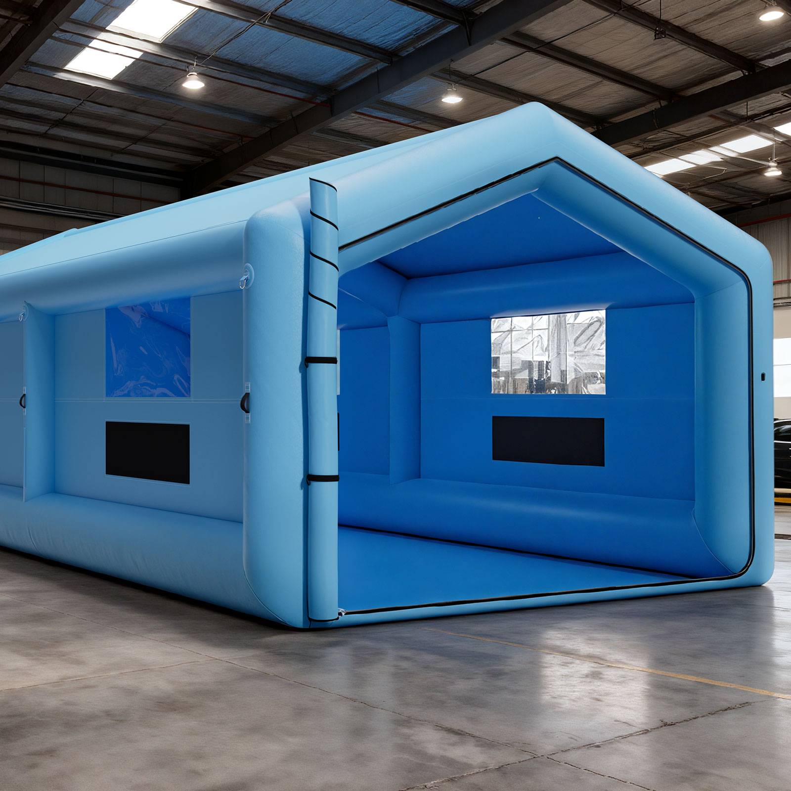 Vevor - VEVOR Cabine de peinture gonflable 12x5x4 m, ventilateur 750 W, filtration, toit incliné, portable - Image 8