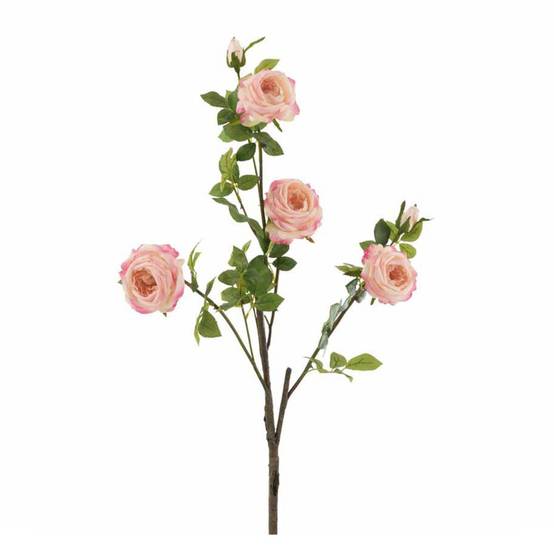 Fleur Artificielle "Roses & Feuilles" 86cm Rose