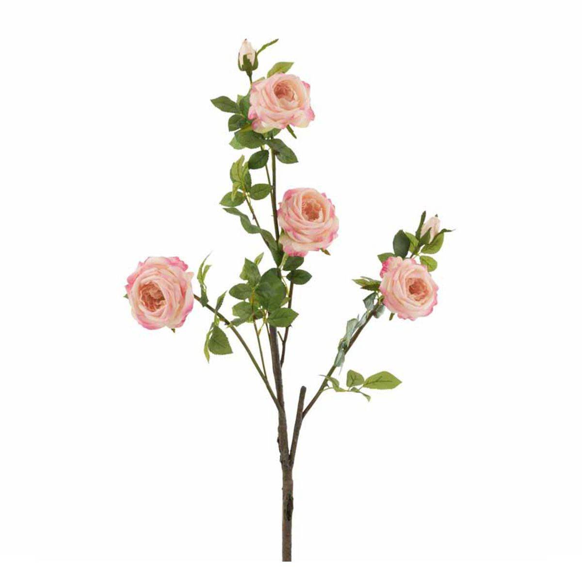 Fleur Artificielle "Roses & Feuilles" 86cm Rose