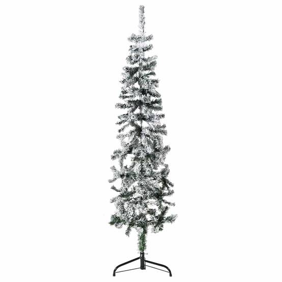 ComfortXL - Demi-sapin de Noël mural floqué PVC effet enneigé Vert 150 cm – ComfortXL Outdoor Living - Image 1
