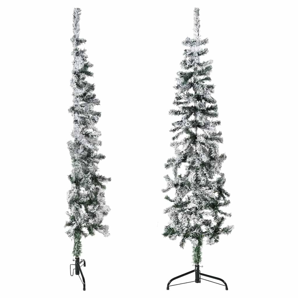 ComfortXL - Demi-sapin de Noël mural floqué PVC effet enneigé Vert 150 cm – ComfortXL Outdoor Living - Image 4