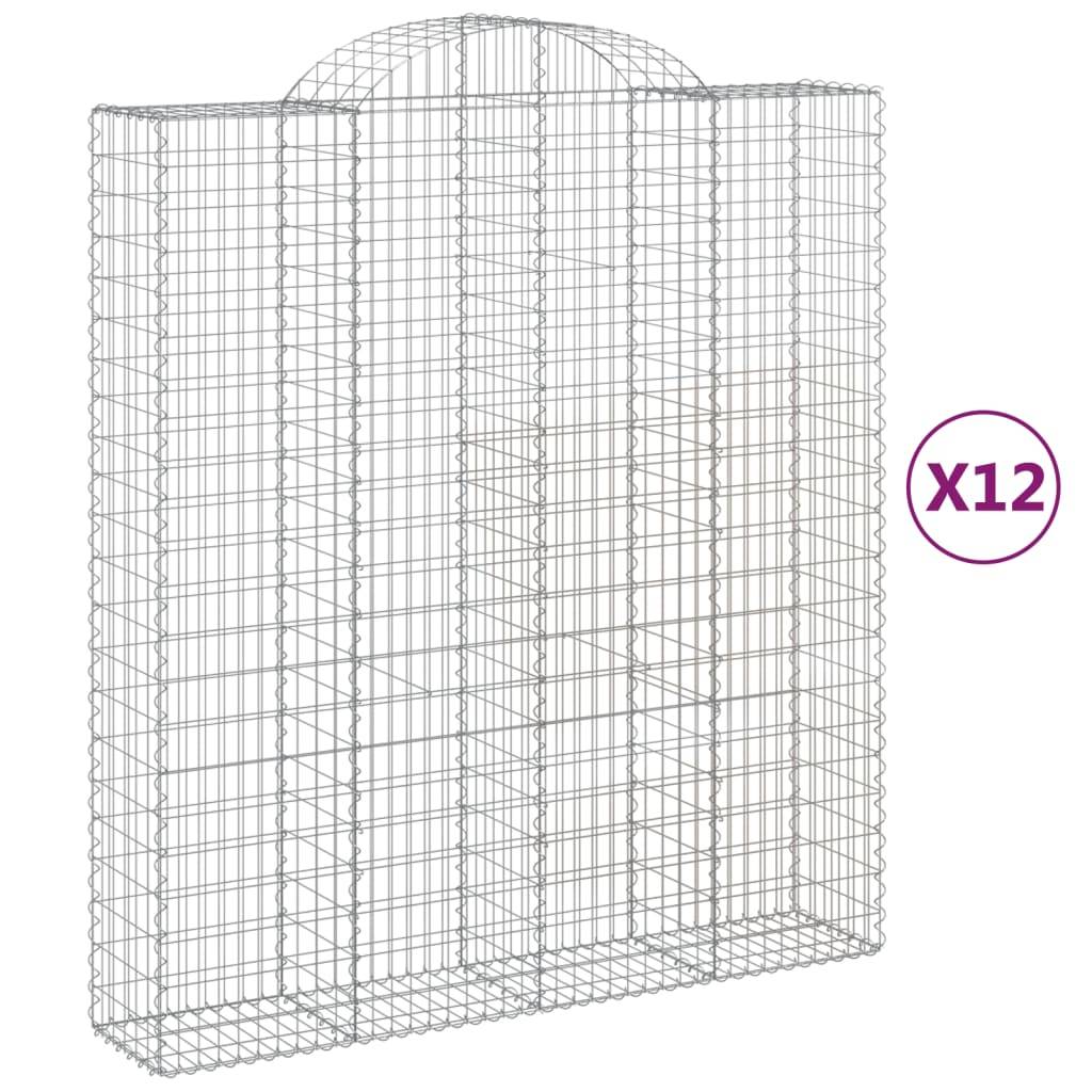 Vidaxl - Paniers à gabions arqués 12 pcs 200x50x220/240 cm Fer galvanisé vidaXL 3146456 - Image 2