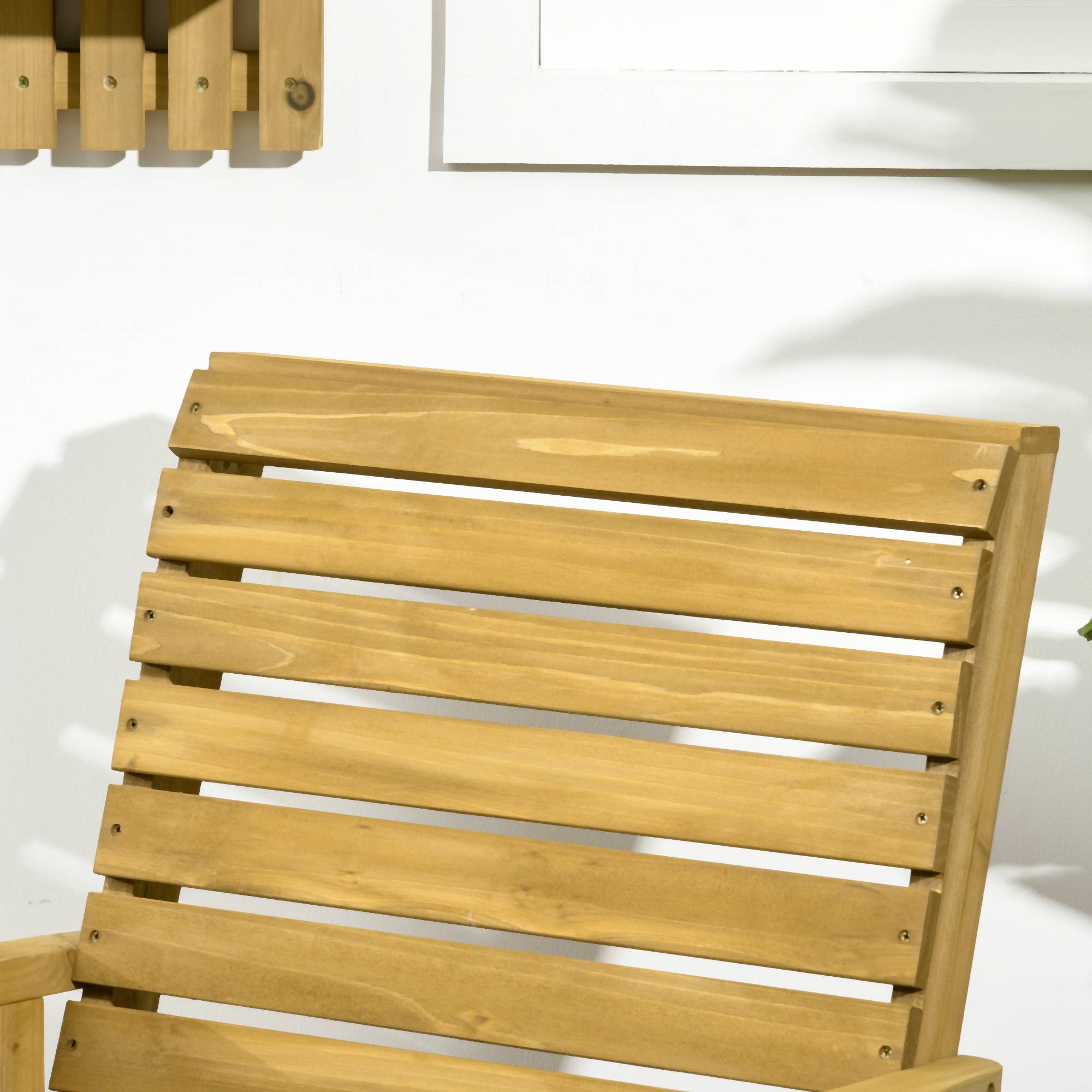 Chaise de jardin balançoire en bois massif, siège et dossier larges confortables, parfait pour terrasse, dimensions 64x86x85 cm - Image 9