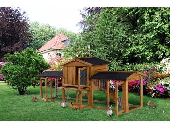 Habitat Et Jardin - Clapier Pour Lapin Avec 1 étage En Bois "galina" - 224 X 53 X 84 Cm - Marron -habitat Et Jardin - Image 2