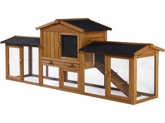 Habitat Et Jardin - Clapier Pour Lapin Avec 1 étage En Bois "galina" - 224 X 53 X 84 Cm - Marron -habitat Et Jardin - Image 1