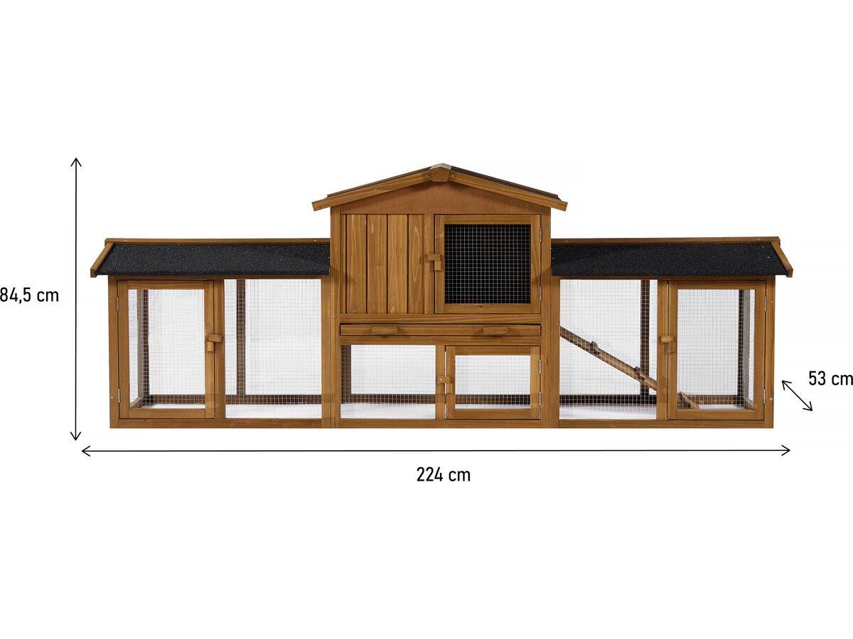 Habitat Et Jardin - Clapier Pour Lapin Avec 1 étage En Bois "galina" - 224 X 53 X 84 Cm - Marron -habitat Et Jardin - Image 3