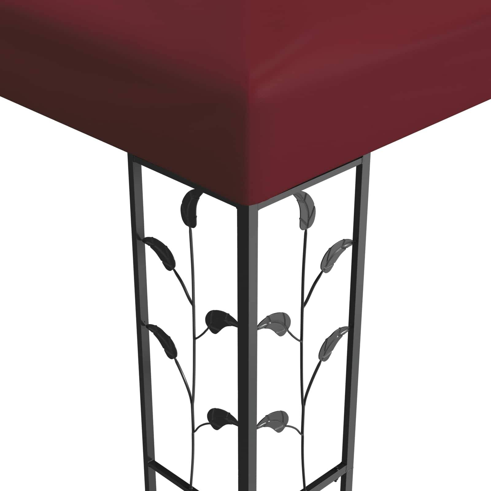 ComfortXL - Tonnelle gazebo aluminium jardin patio toit à lames orientable 4x3m bordeaux - ComfortXL Outdoor Living - Image 4