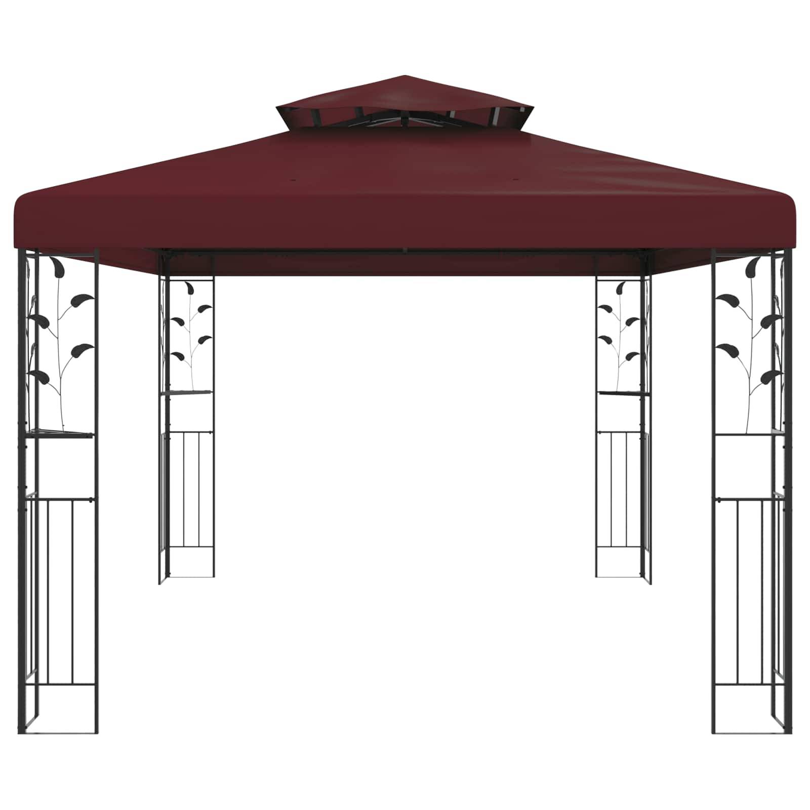 ComfortXL - Tonnelle gazebo aluminium jardin patio toit à lames orientable 4x3m bordeaux - ComfortXL Outdoor Living - Image 3