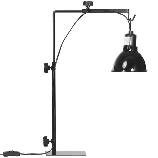 Support lampe chauffante acier pour reptiles terrarium réglable hauteur 32x9x67cm noir - ComfortXL Outdoor Living - Image 1