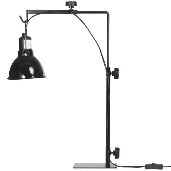 Support lampe chauffante acier pour reptiles terrarium réglable hauteur 32x9x67cm noir - ComfortXL Outdoor Living - Image 2
