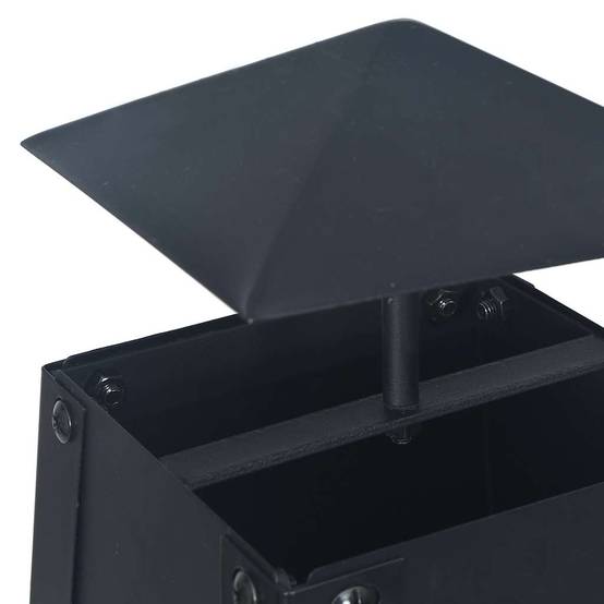 Foyer Extérieur Pyramide Acier pour Jardin Chauffage d'Ambiance 35x35x99 cm Noir - ComfortXL Outdoor Living - Image 4