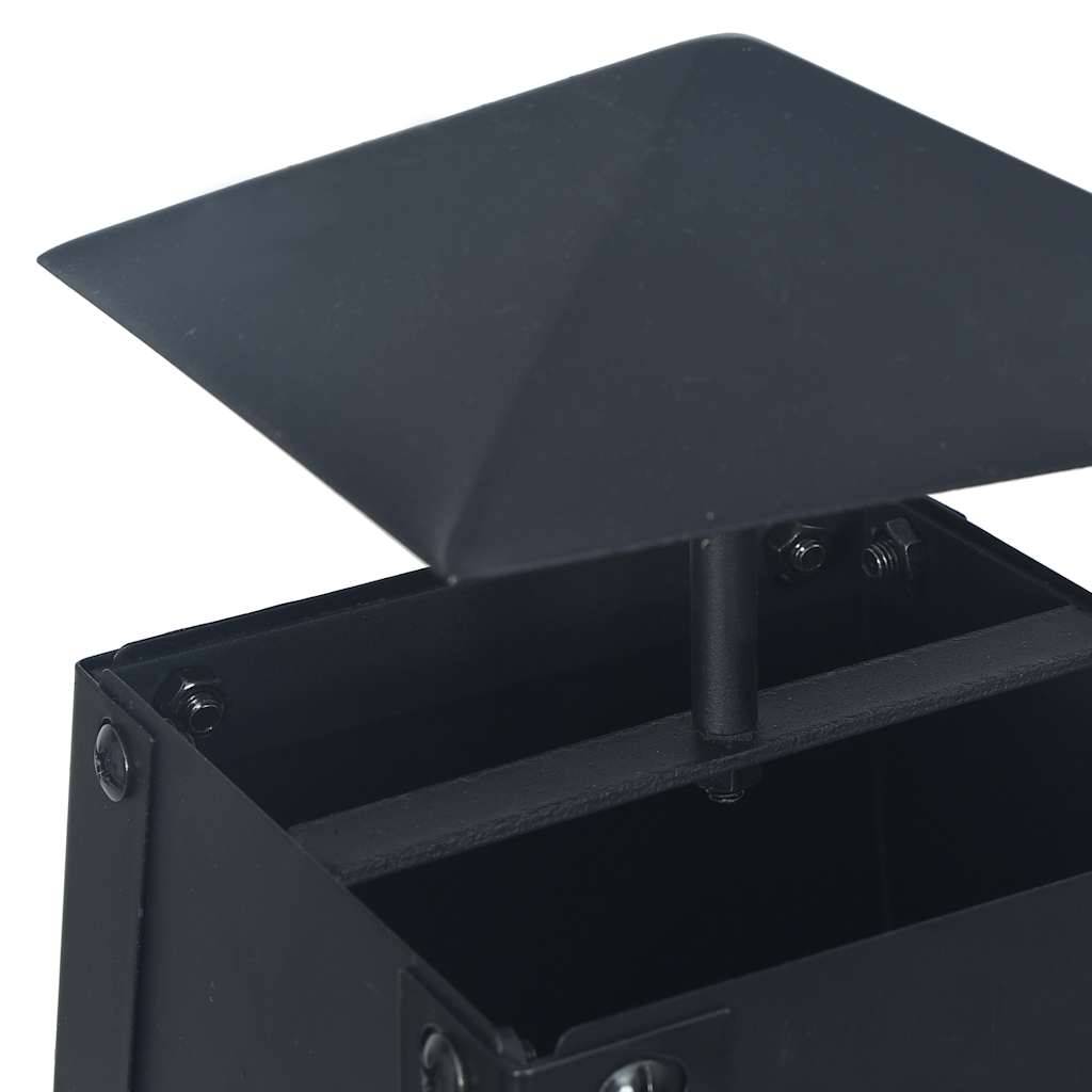 Foyer Extérieur Pyramide Acier pour Jardin Chauffage d'Ambiance 35x35x99 cm Noir - ComfortXL Outdoor Living - Image 4
