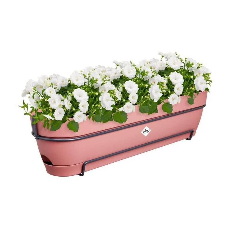 Elho - Planteur Rectangle Vibia - Plastique - Réservoir - ø70 - Rose Poussiere - Image 3
