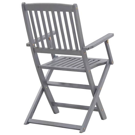 ComfortXL - Ensemble de 4 Chaises d'Extérieur Pliantes Bois d'Acacia et Coussins pour Table de Jardin Finition Grise – ComfortXL Outdoor Living - Image 7