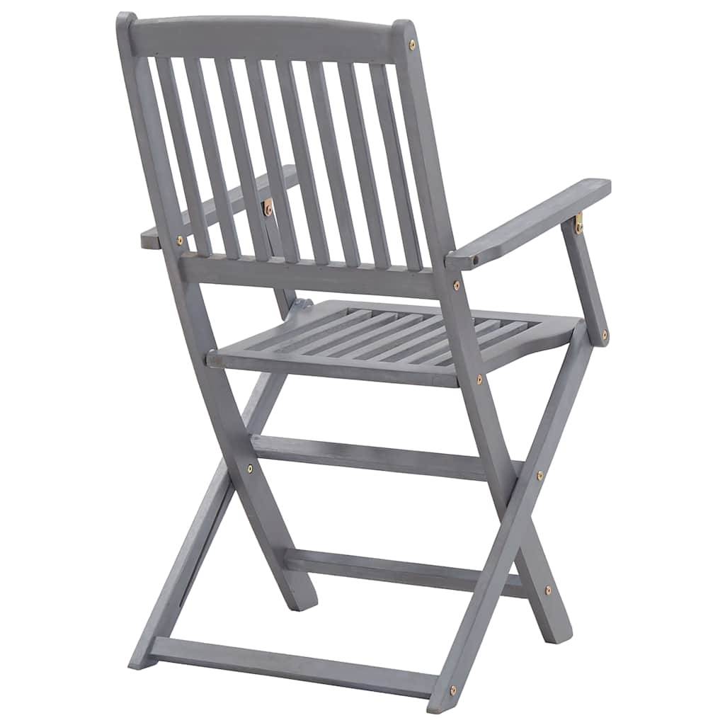 ComfortXL - Ensemble de 4 Chaises d'Extérieur Pliantes Bois d'Acacia et Coussins pour Table de Jardin Finition Grise – ComfortXL Outdoor Living - Image 7