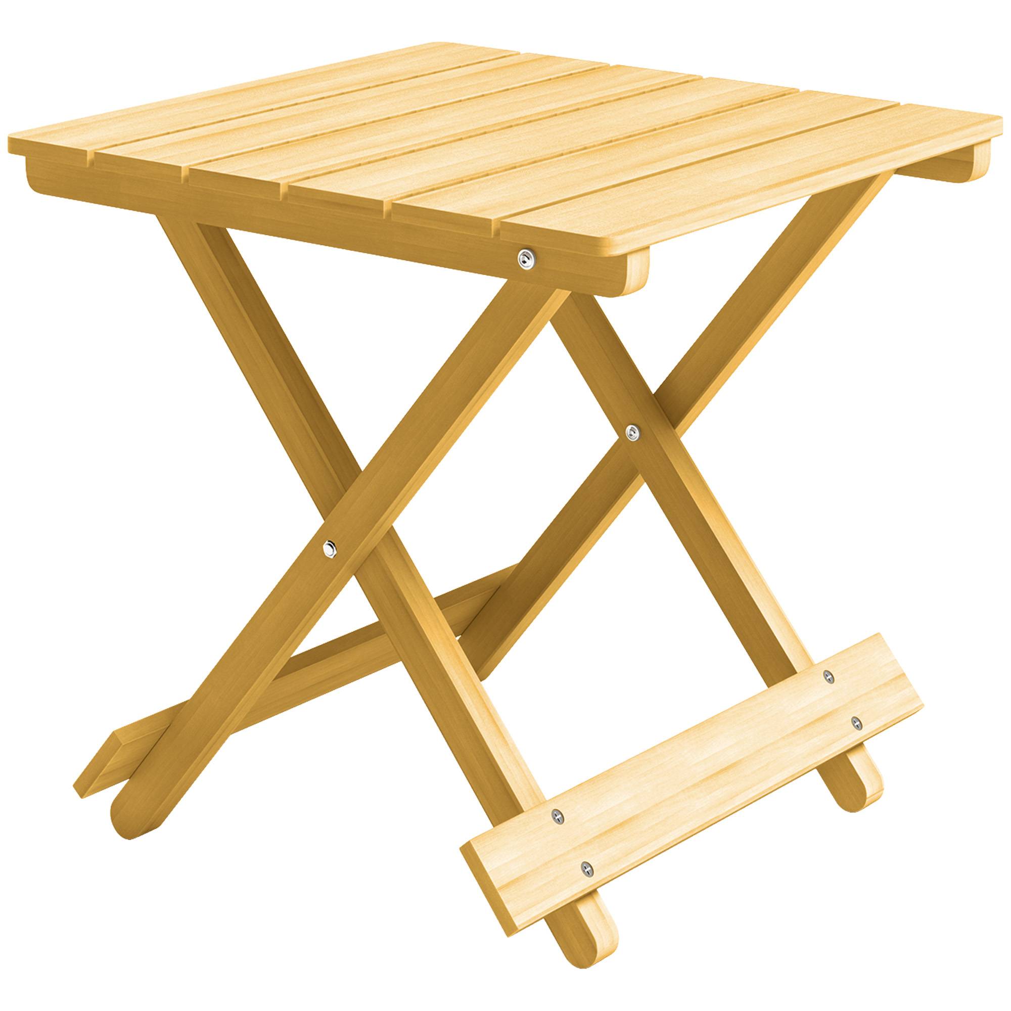 Table basse de jardin pliante bois naturel 43 x 40 x 40 cm - PANGIVO - Image 2