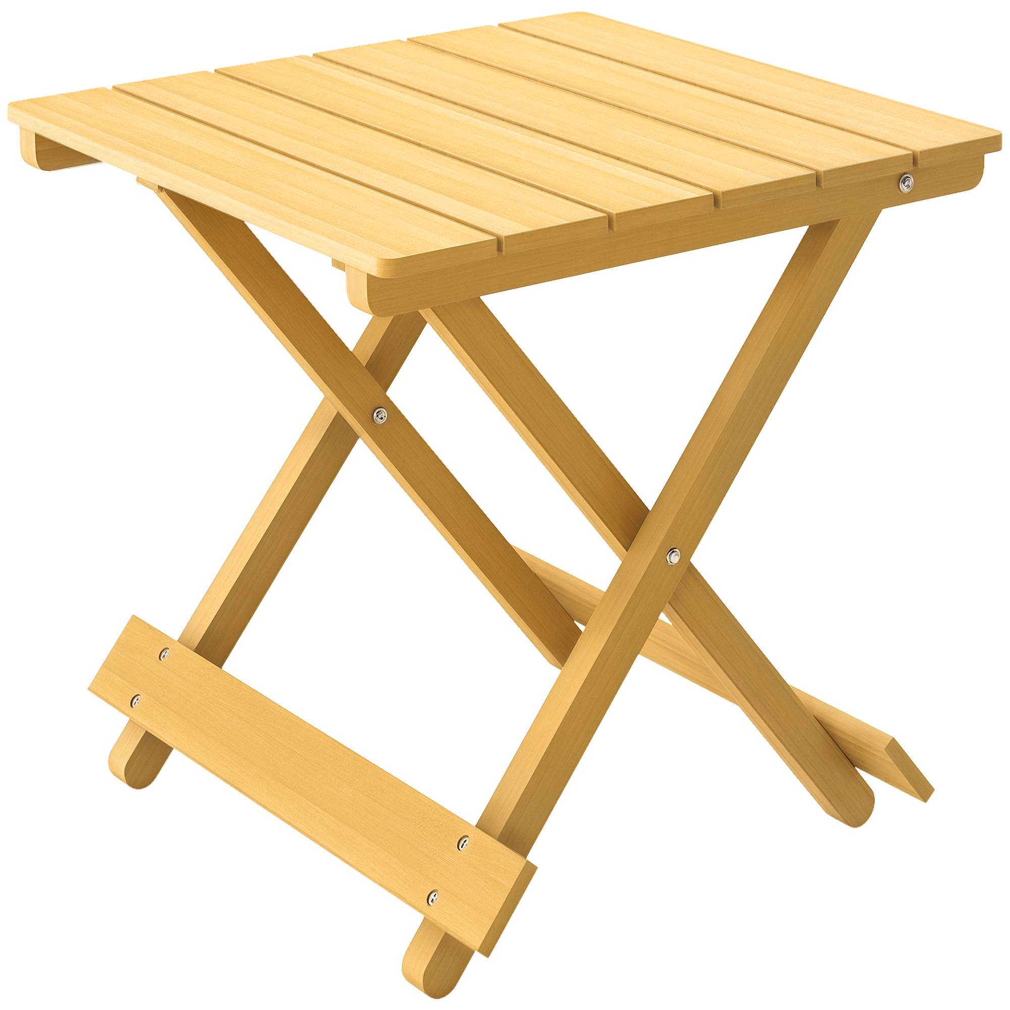 Table basse de jardin pliante bois naturel 43 x 40 x 40 cm - PANGIVO - Image 1