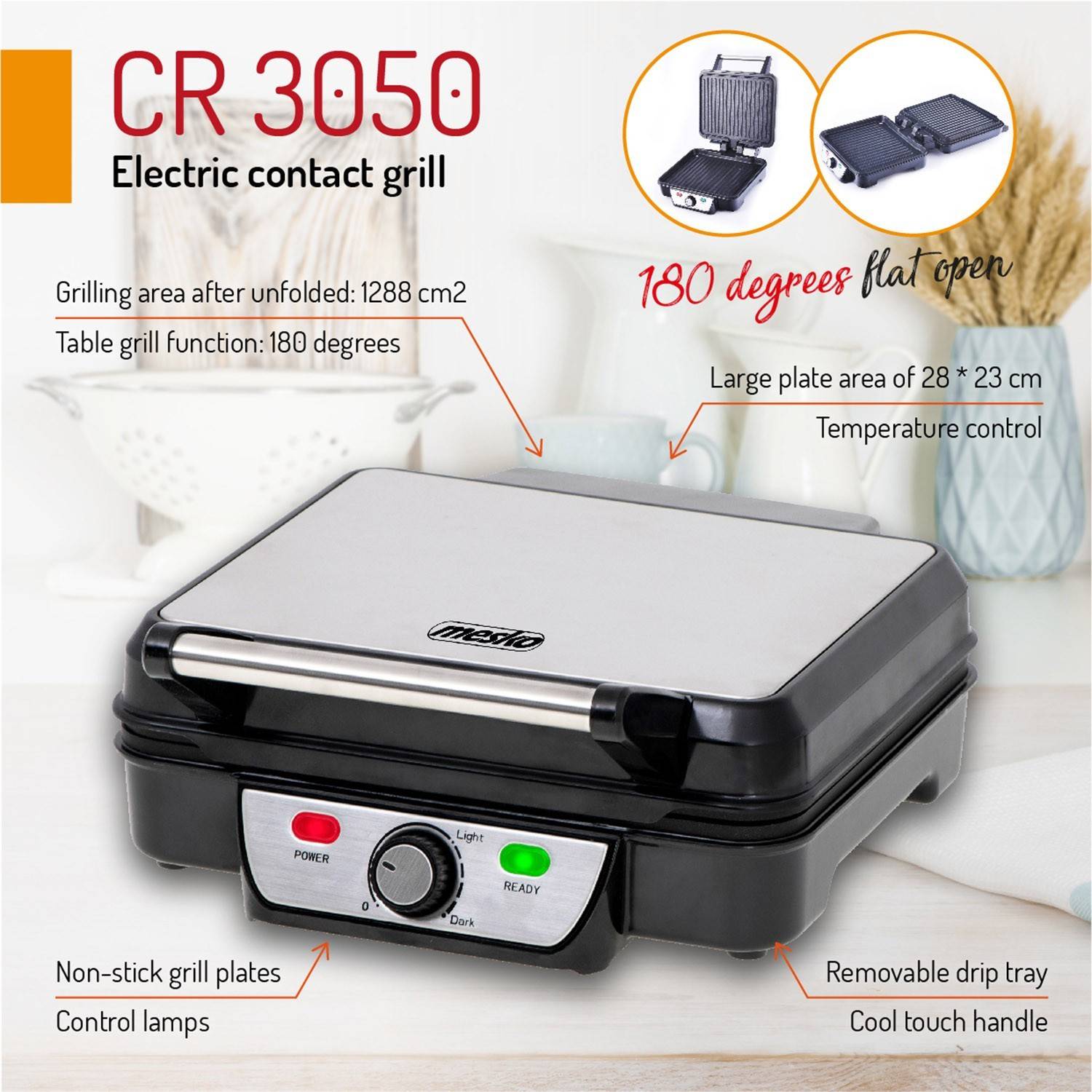Grill électrique 2 en 1 Mesko MS 3050 - Image 3