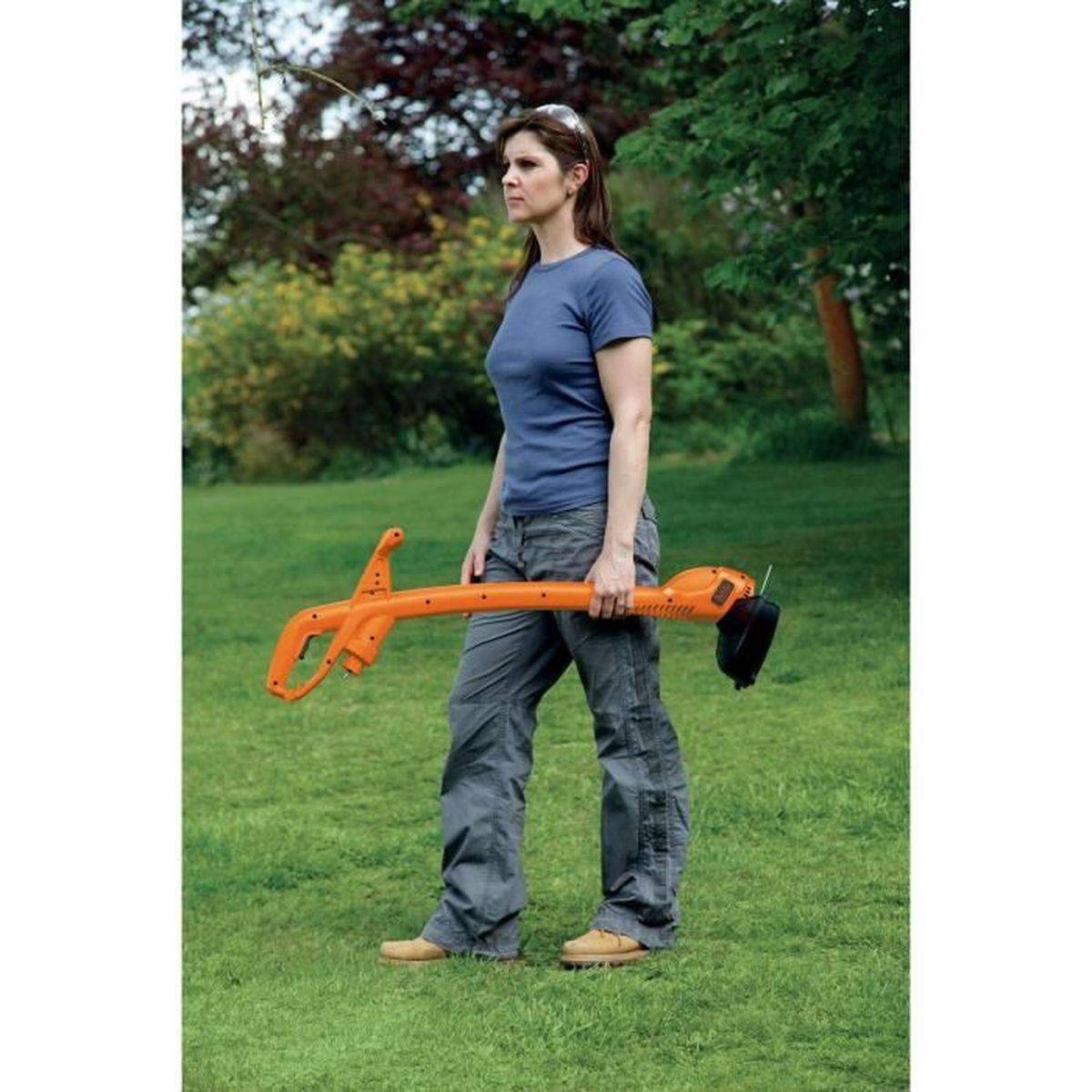 Black & Decker - Coupe-bordures filaire 300 W, largeur de coupe 25 cm, moteur à transmission directe - BLACK + DECKER - Image 3