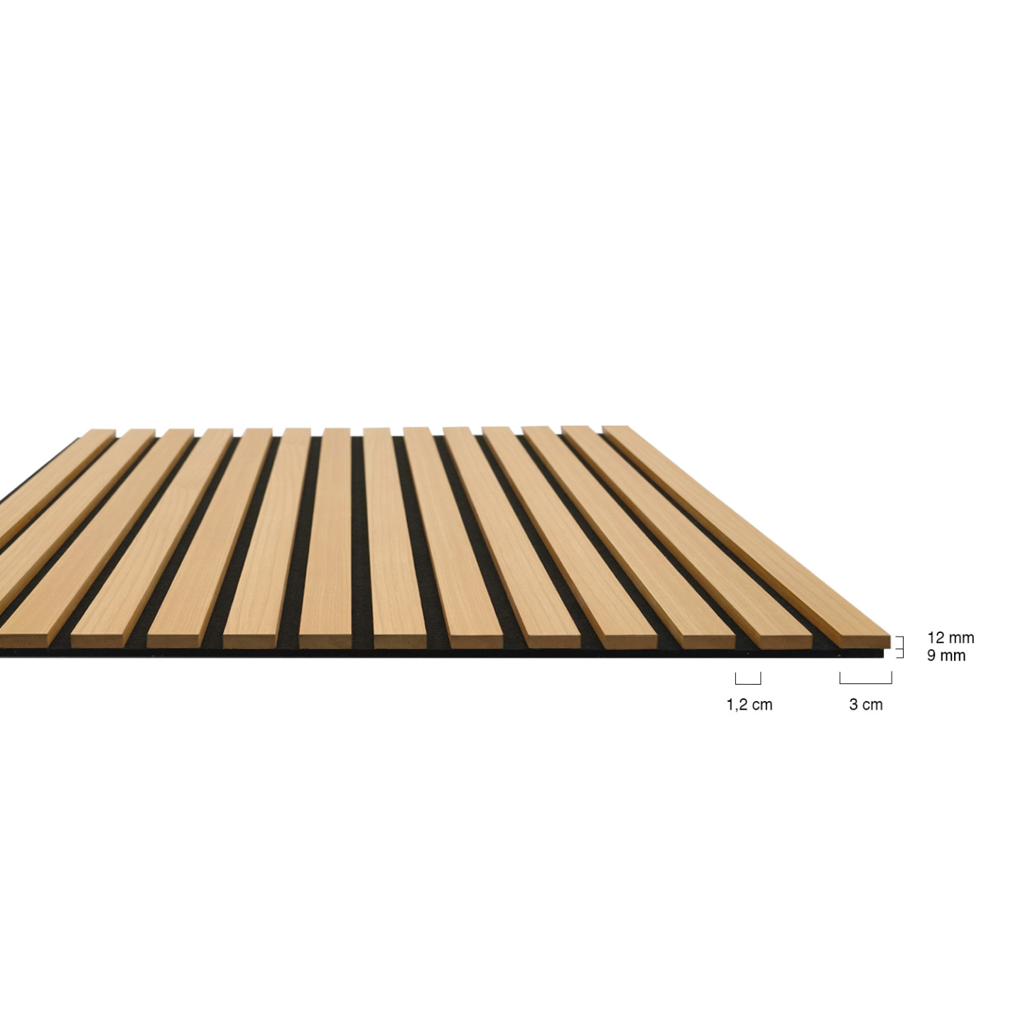 Panneaux acoustiques en tasseaux de bois 240 x 60 cm effet chêne clair et noir - Image 7