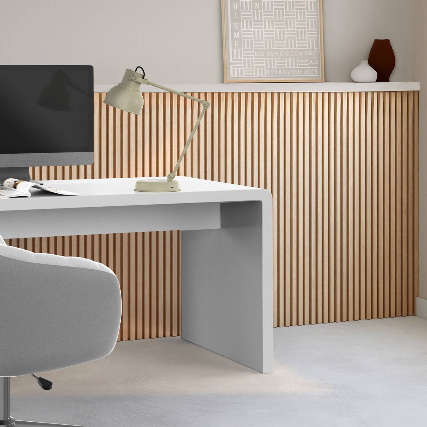 Panneaux acoustiques en tasseaux de bois 240 x 60 cm effet chêne clair et noir - Image 9