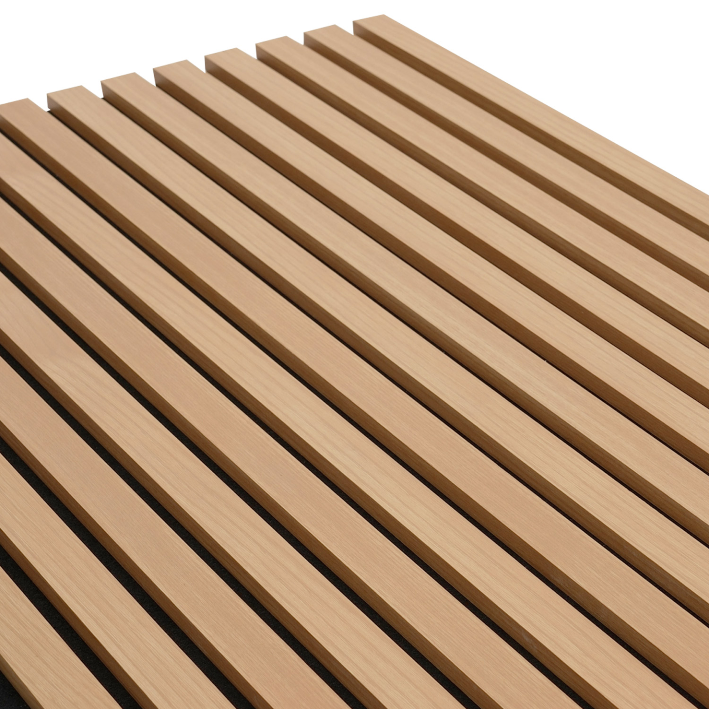 Panneaux acoustiques en tasseaux de bois 240 x 60 cm effet chêne clair et noir - Image 8
