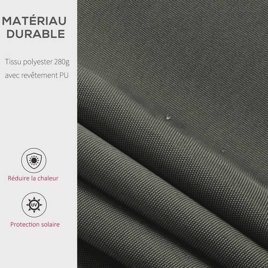 Store banne Manuel rétractable Angle Réglable Aluminium Polyester imperméabilisé 3,5L x 2,5l m gris - Image 6