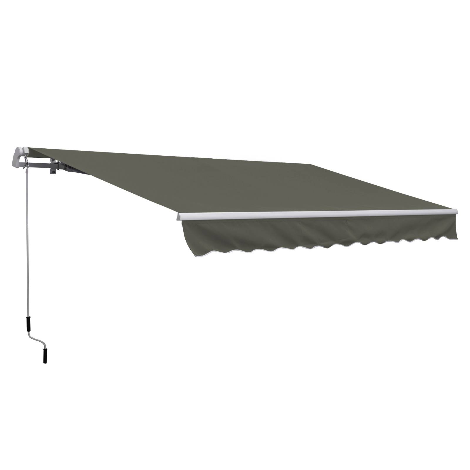 Store banne Manuel rétractable Angle Réglable Aluminium Polyester imperméabilisé 3,5L x 2,5l m gris - Image 2