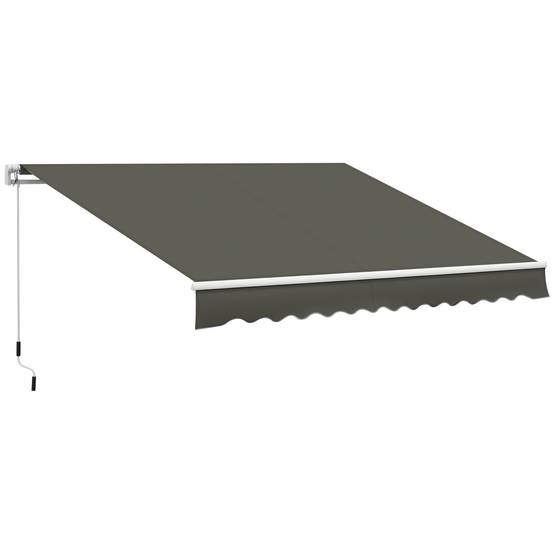 Store banne Manuel rétractable Angle Réglable Aluminium Polyester imperméabilisé 3,5L x 2,5l m gris - Image 1