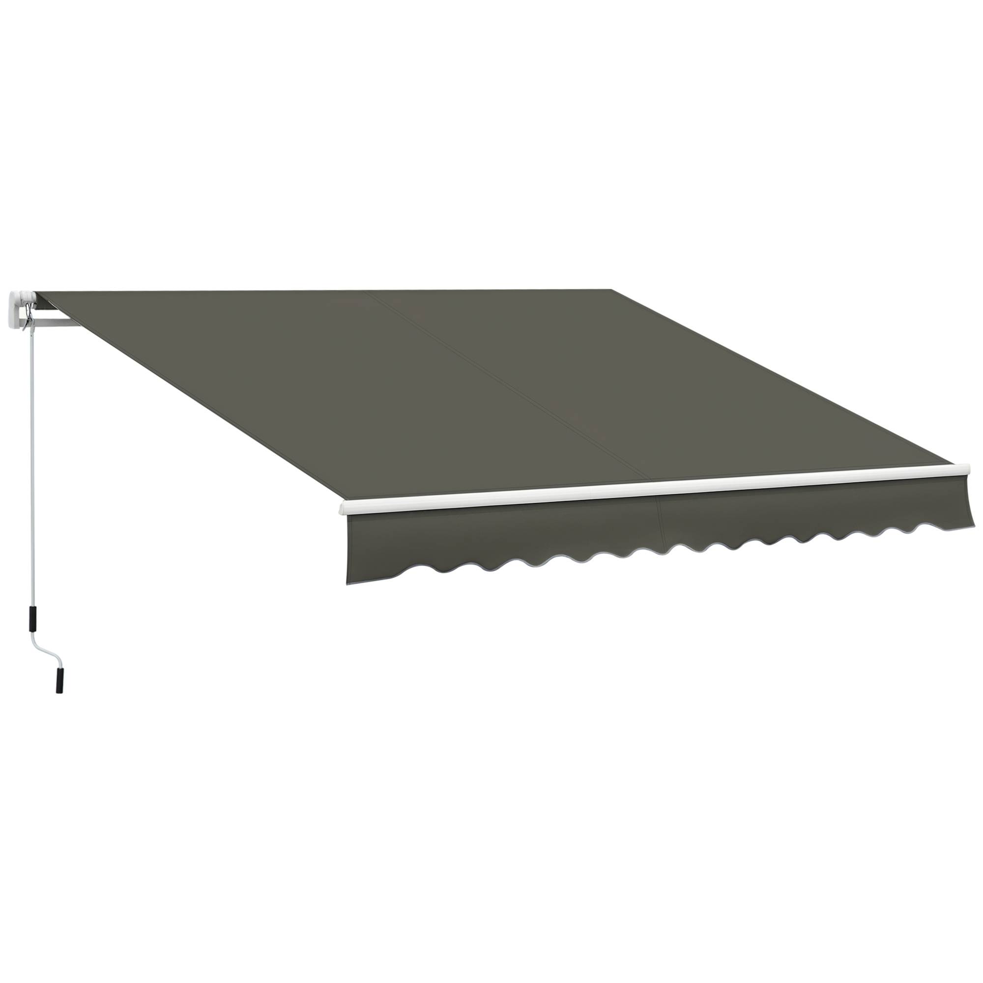 Store banne Manuel rétractable Angle Réglable Aluminium Polyester imperméabilisé 3,5L x 2,5l m gris