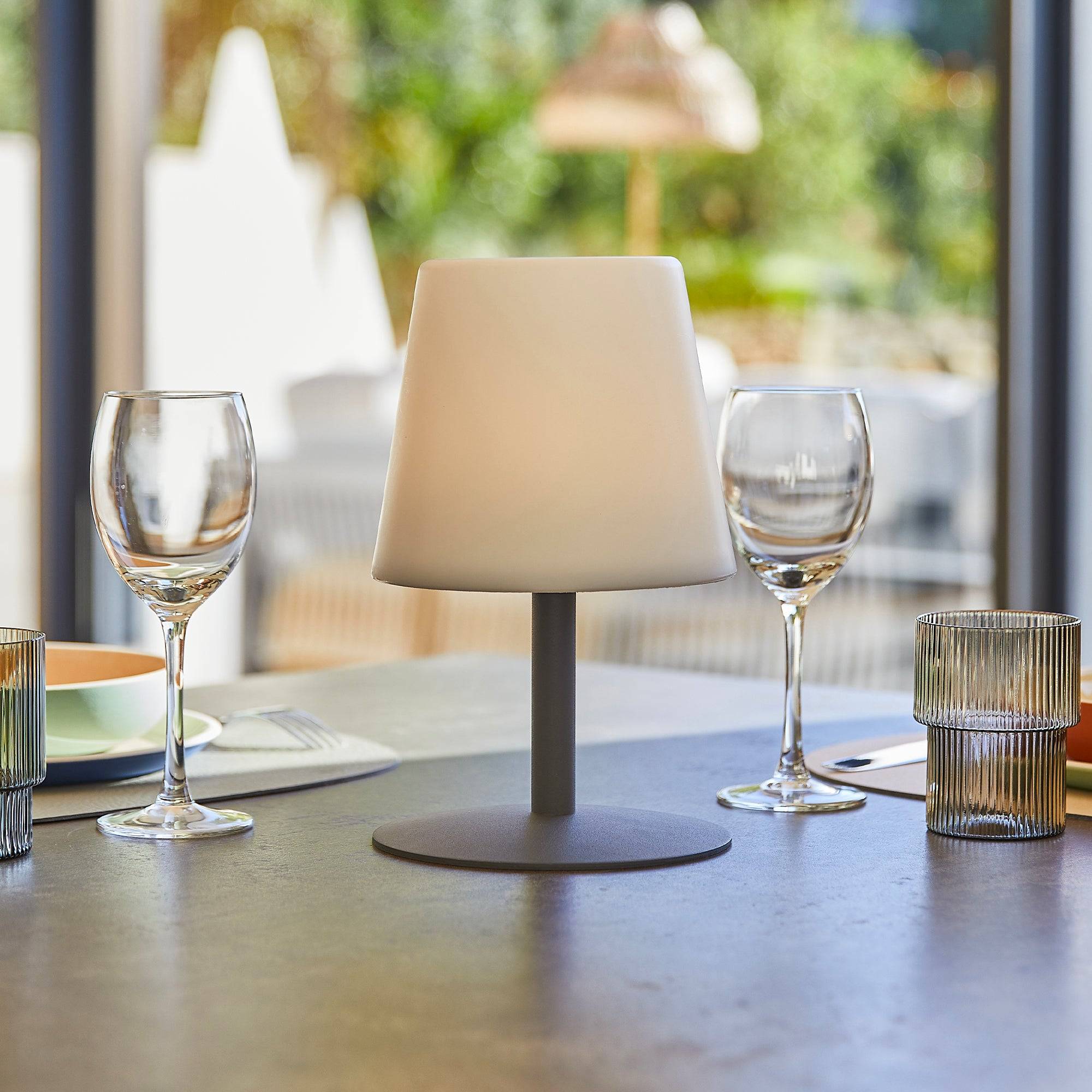 Lumisky - 2 Lampes de table sans fil STANDY MINI Gris H25cm - Image 2