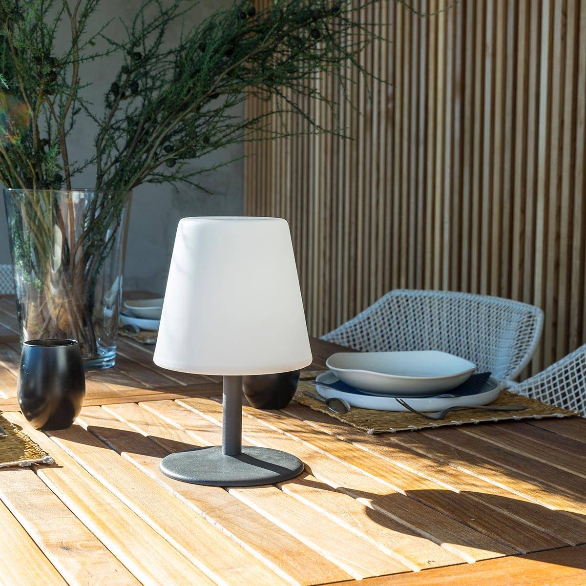 Lumisky - 2 Lampes de table sans fil STANDY MINI Gris H25cm - Image 3