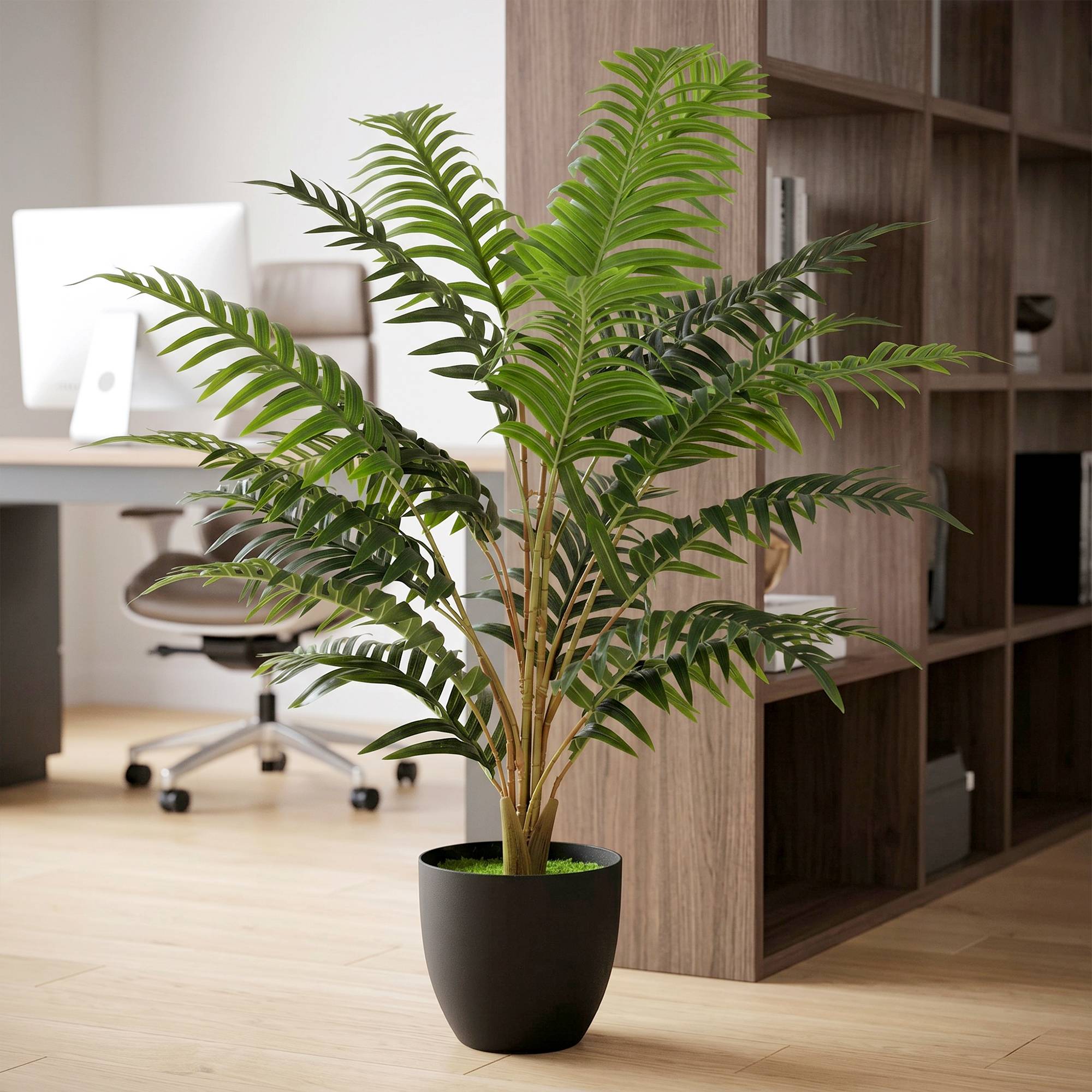 ComfortXL - Plante artificielle fougère PEVA verte 90 cm intérieur extérieur sans entretien - ComfortXL Outdoor Living - Image 2