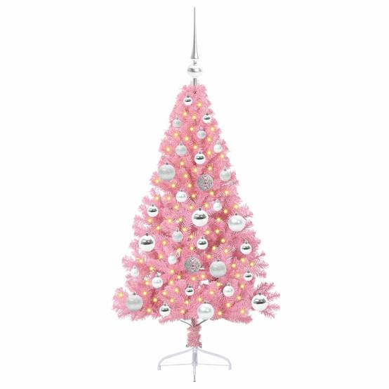 Vidaxl - Sapin de Noël artificiel pré-éclairé Rose 120 cm PVC vidaXL 3397055 - Image 4