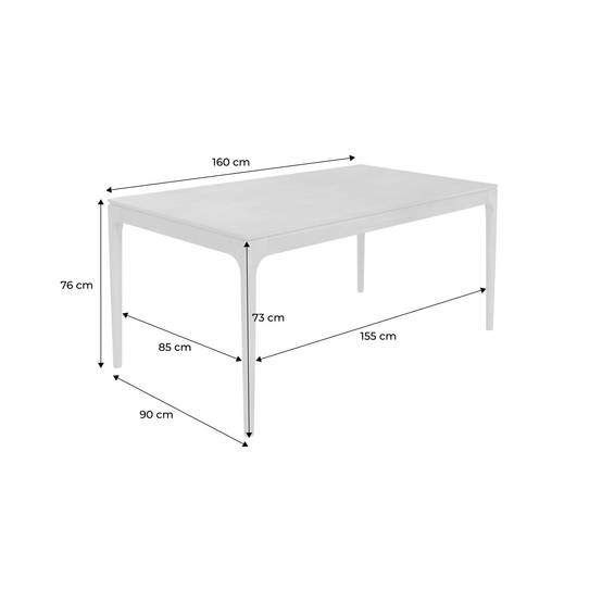 sweeek - Table à manger rectangulaire noyer bois d'hévéa et placage frêne 6 places Elena | sweeek - Image 4