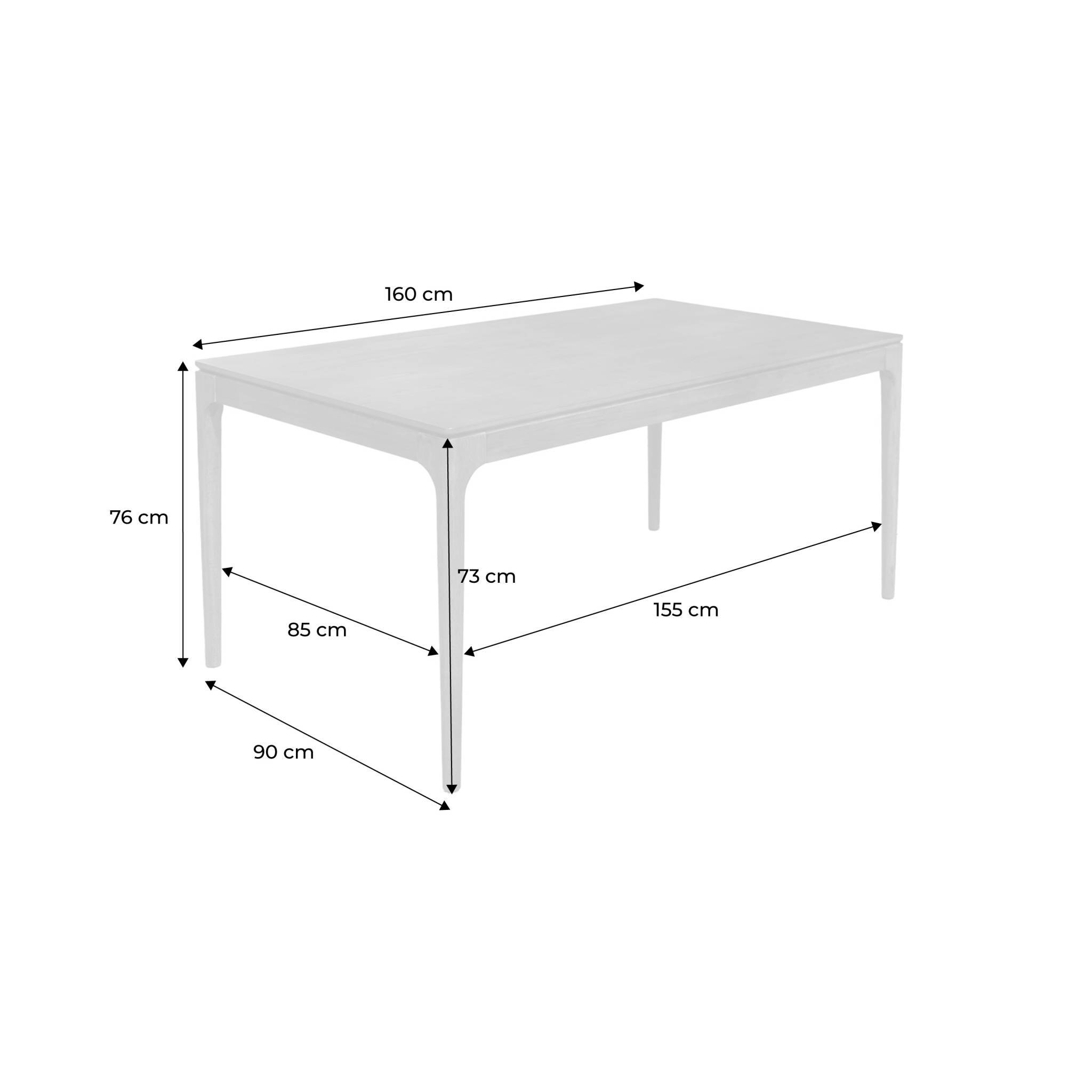 sweeek - Table à manger rectangulaire noyer bois d'hévéa et placage frêne 6 places Elena | sweeek - Image 4