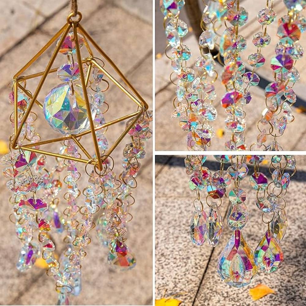 Attrape - Soleil Cristal Placé Or Suspension - Image 4